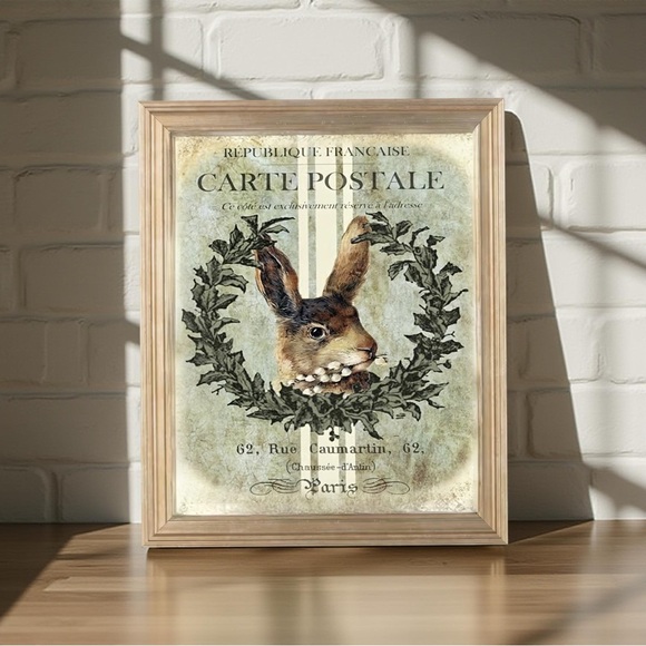 Vintage French Rabbit Wall Art - Picture 2 of 6